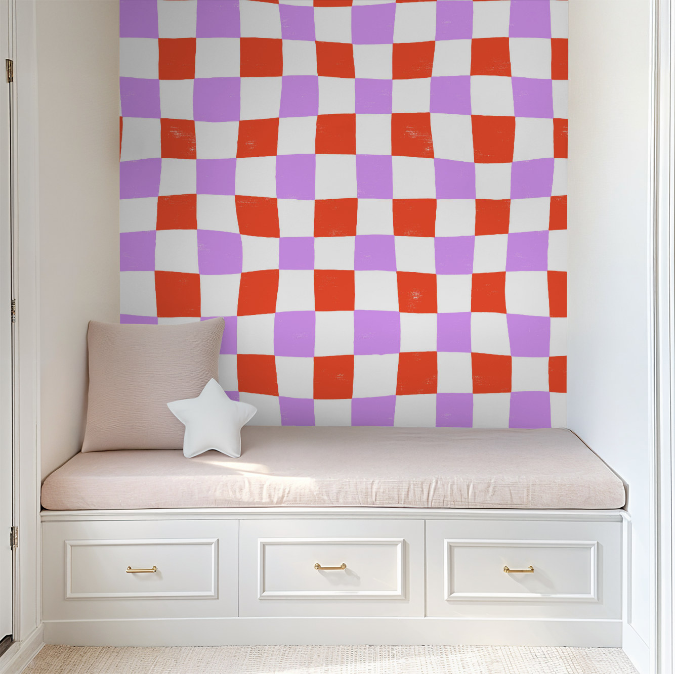 Wavy Check Wallpaper