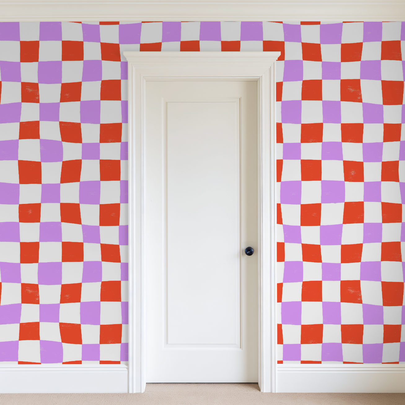 Wavy Check Wallpaper