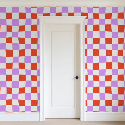 Wavy Check Wallpaper